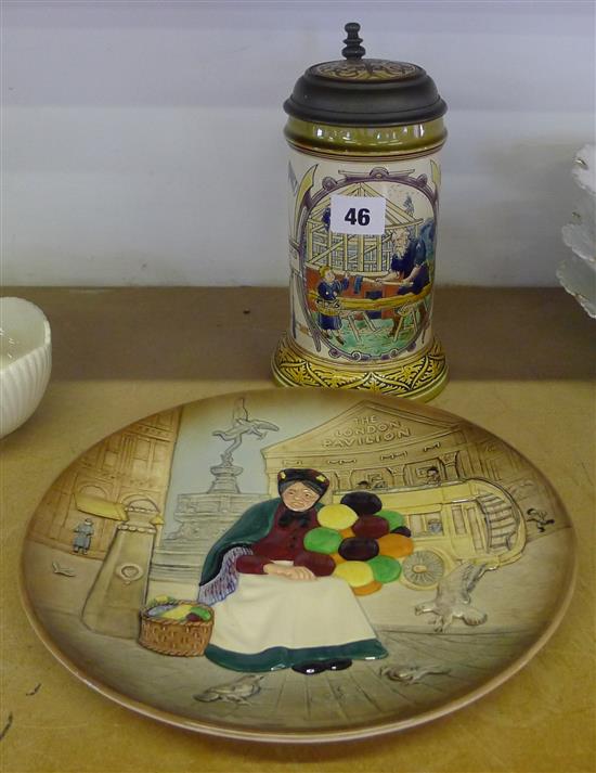 Beer stein & Doulton balloon seller